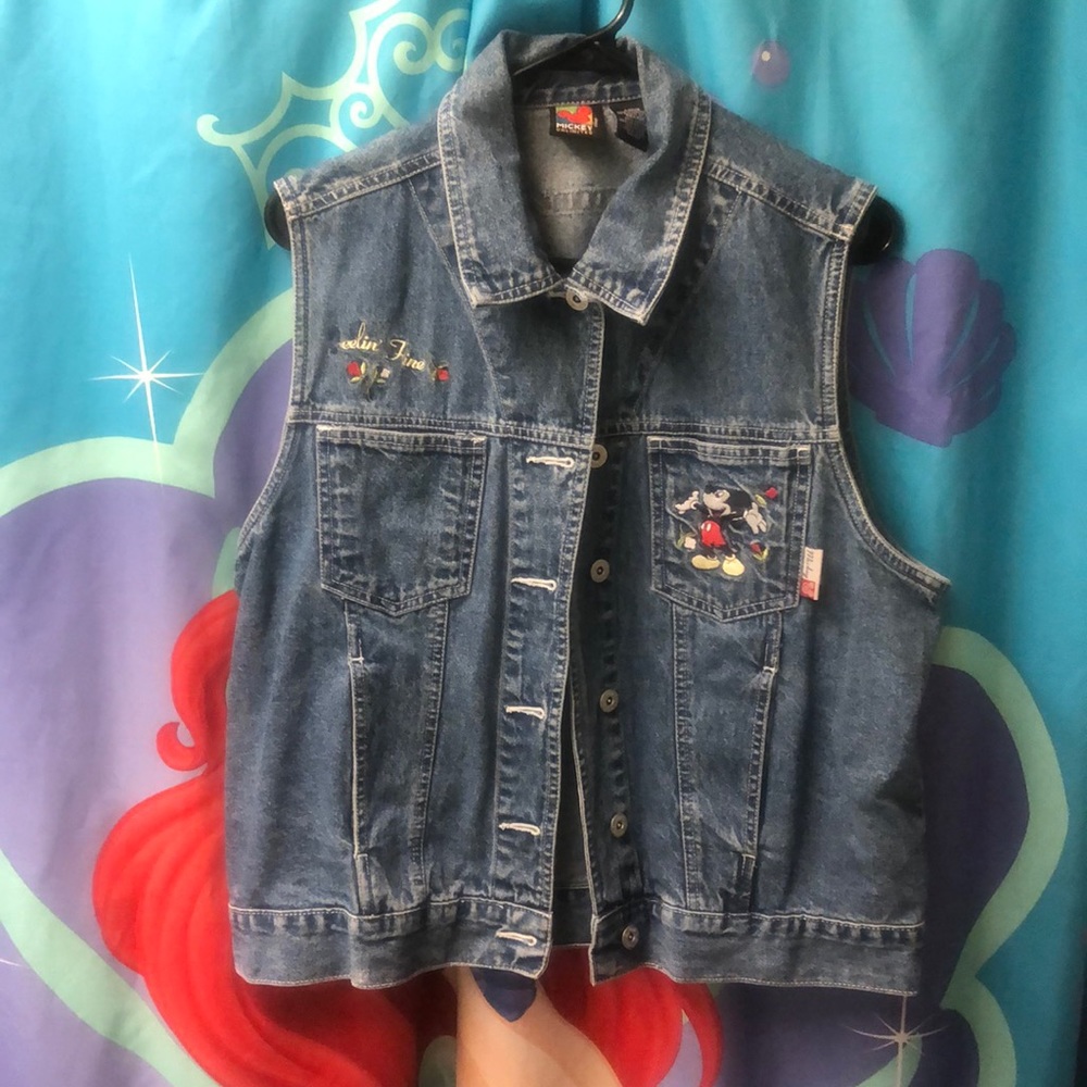 mickey mouse jean vest